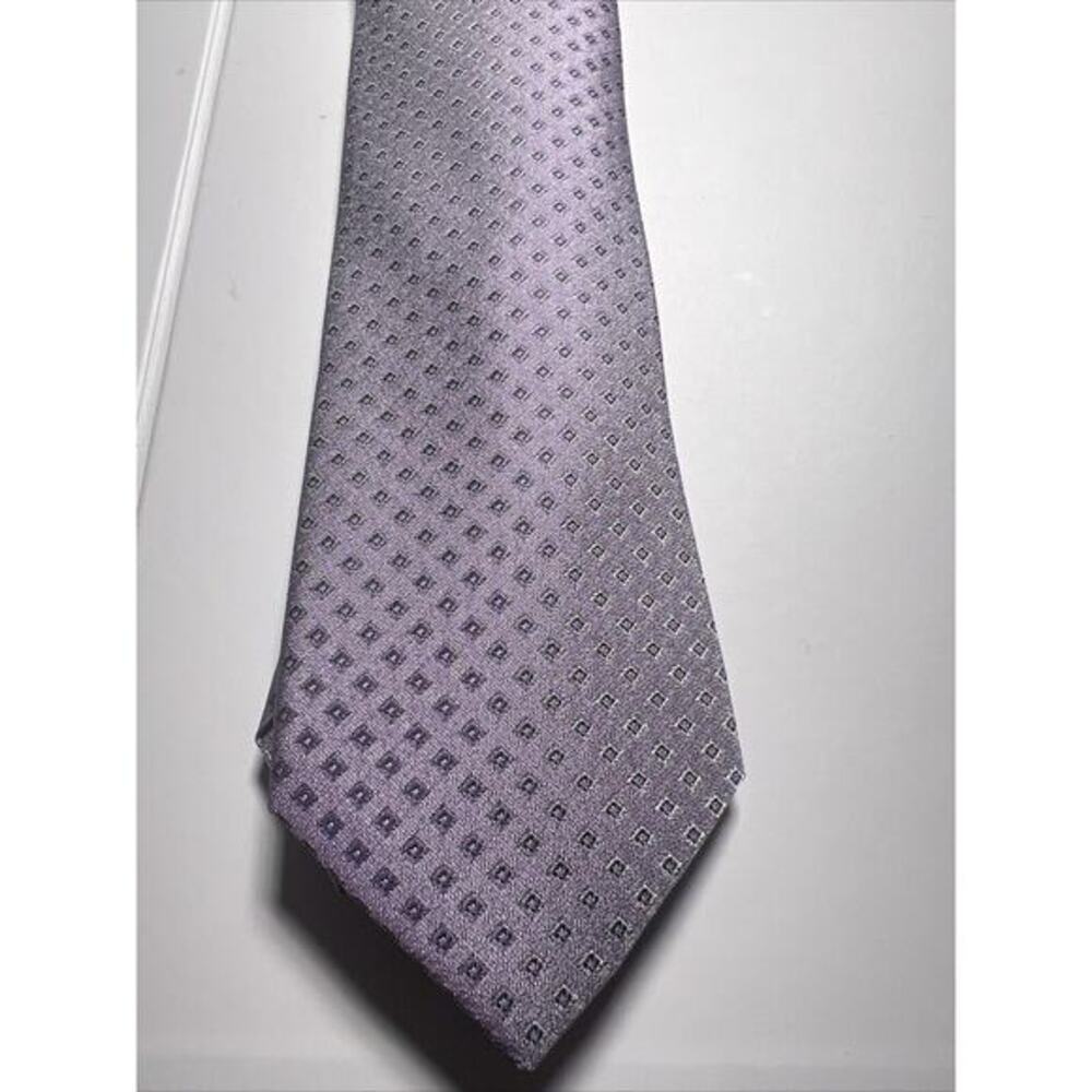 Calvin Klein Neck Tie Silk Blend Grey/silver Plaid Pattern MSRP $69.50 NWT
